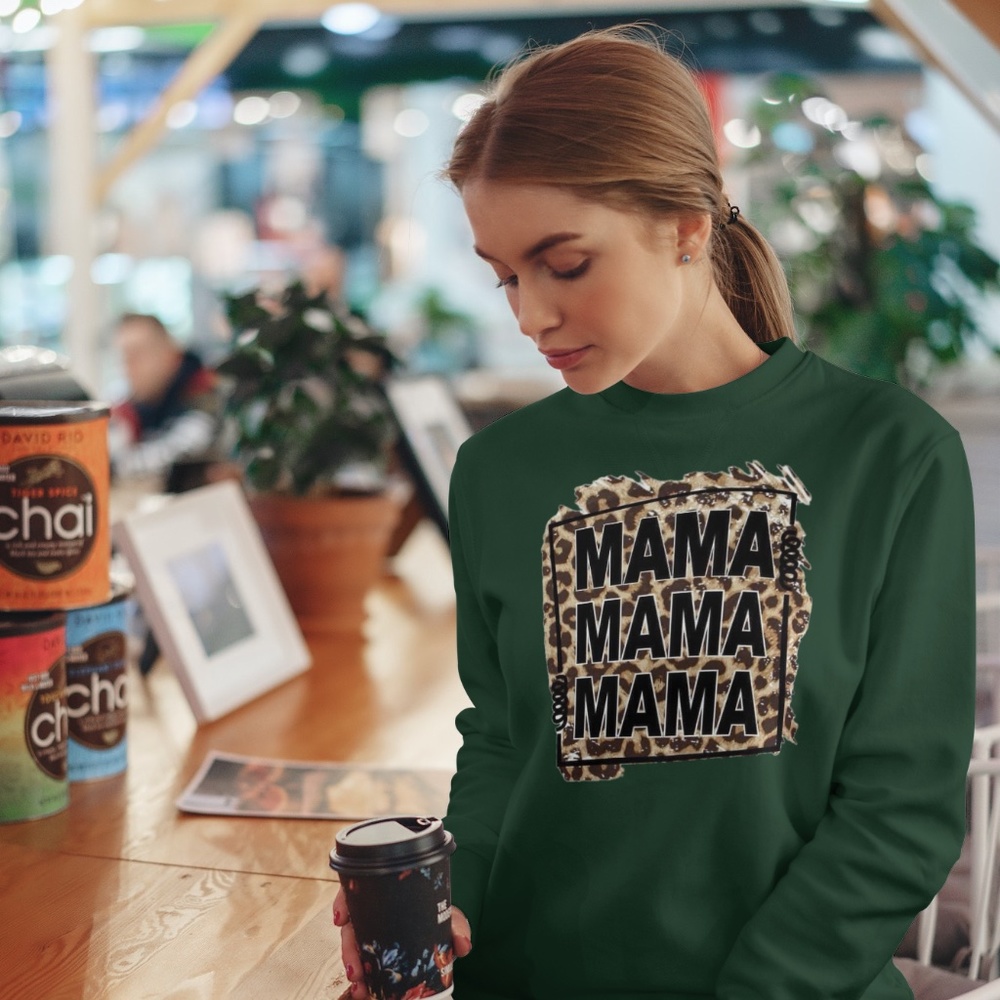 Mama Mama Mama Leopard Print Sweatshirt
